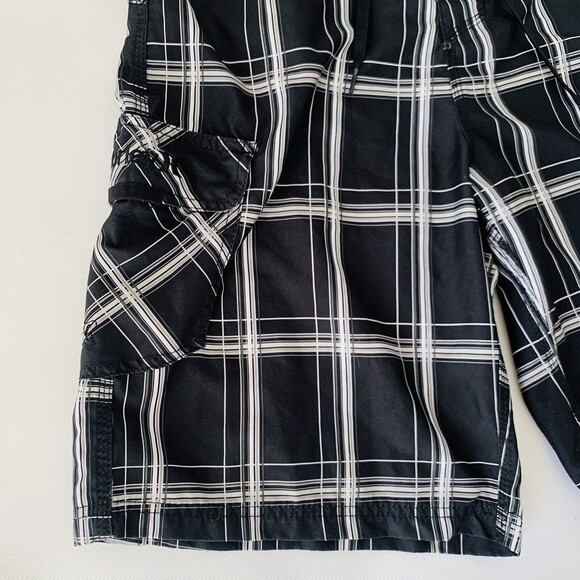 Hurley Board Shorts Men 32 Black Plaid Swim Bottoms Beach Pool Surf 11" - Picture 5 of 11